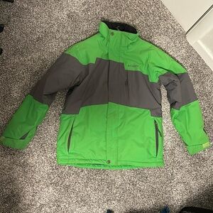 Green & Grey Columbia Youth boys ski jacket